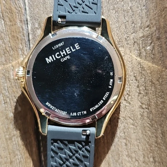 Black and Gold Women's Watch By Michele - Picture 5 of 8
